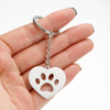 Wholesale Cute Animal Footprints Cat Claw Pendant Keychain Stainless Steel With Bear Piglet Small Animal Patterns Electroplated Heart Shaped And Round Geometric Design