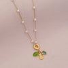 Wholesale Cute Animal Pattern Stainless Steel Marine Turtle Fishtail Clavicle Imitation Pearl Necklace