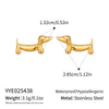 Wholesale Cute Animal Style Stainless Steel Vacuum Real Gold Plated Earrings For Women