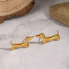 Wholesale Cute Animal Style Stainless Steel Vacuum Real Gold Plated Earrings For Women