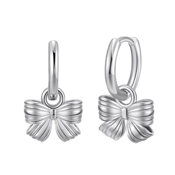Wholesale Cute Bow Earrings S925 Silver Electroplated For Women