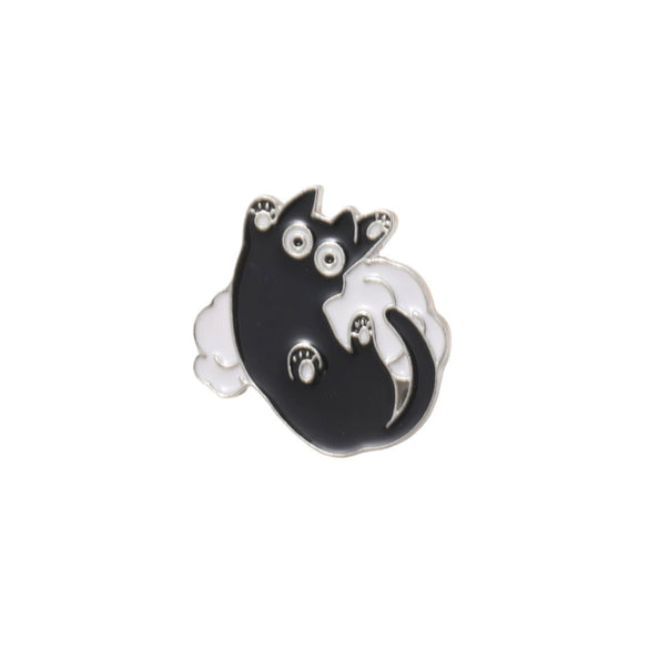 Wholesale Cute Cartoon Black Cat Cloud Shape Alloy Drop Oil Electroplated Brooch Badge