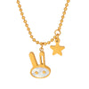 Wholesale Cute Cartoon Joker Star Little Rabbit Pendant Necklace In Titanium Steel With Electroplating