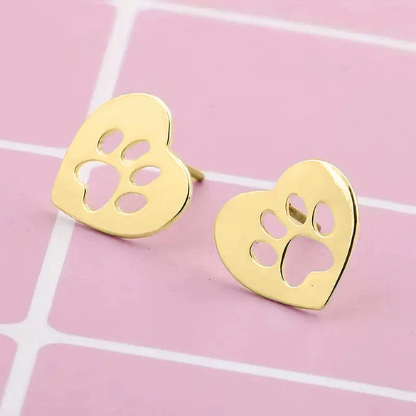 Wholesale Cute Cat Claw Earrings For Women Copper Inlaid Zircon With Heart And Animal Patterns