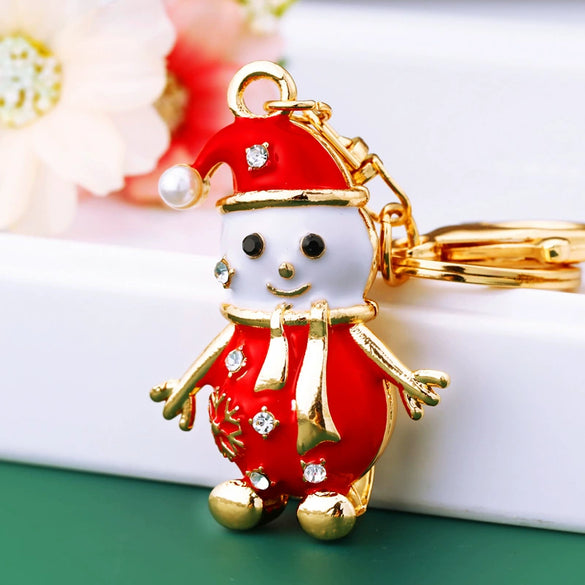 Wholesale Cute Christmas Elk Cartoon Metal Keychain For Men And Women Couple As Bag Pendant Key Ring Gift