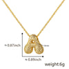 Wholesale Cute Chubby Letter Pendant Necklace Copper Inlaid Zircon Electroplated