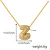Wholesale Cute Chubby Letter Pendant Necklace Copper Inlaid Zircon Electroplated