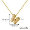 Wholesale Cute Chubby Letter Pendant Necklace Copper Inlaid Zircon Electroplated