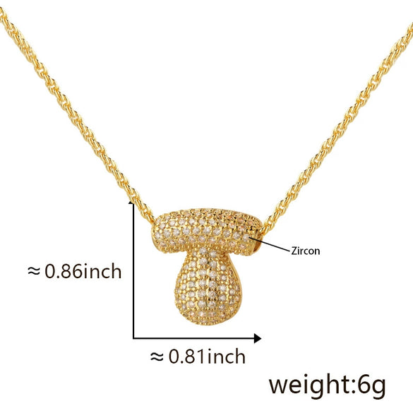 Wholesale Cute Chubby Letter Pendant Necklace Copper Inlaid Zircon Electroplated