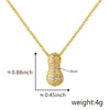 Wholesale Cute Chubby Letter Pendant Necklace Copper Inlaid Zircon Electroplated