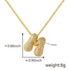 Wholesale Cute Chubby Letter Pendant Necklace Copper Inlaid Zircon Electroplated