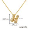 Wholesale Cute Chubby Letter Pendant Necklace Copper Inlaid Zircon Electroplated