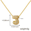 Wholesale Cute Chubby Letter Pendant Necklace Copper Inlaid Zircon Electroplated