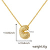 Wholesale Cute Chubby Letter Pendant Necklace Copper Inlaid Zircon Electroplated