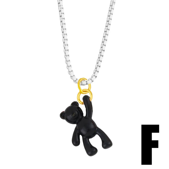 Wholesale Cute Color Bear Pendant Copper Necklace Gooddiy