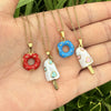 Wholesale Cute Donut Ice Cream Pendant Necklace Stainless Steel Jewelry