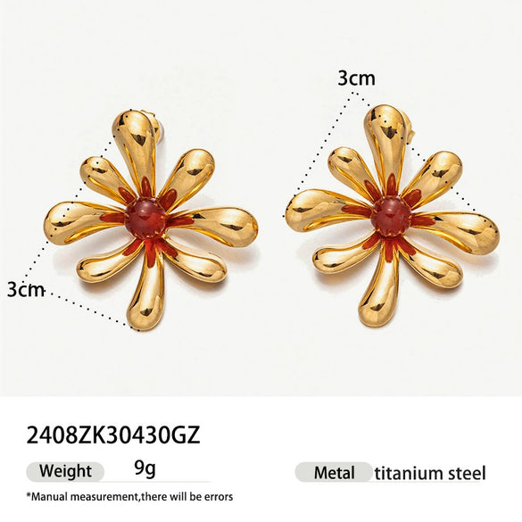 Wholesale Cute Electroplated Stainless Steel Heart Star Geometric Earrings For Women