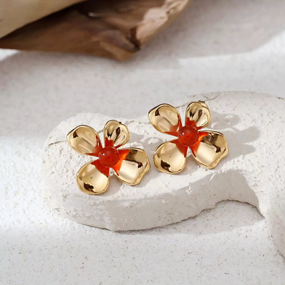 Wholesale Cute Electroplated Stainless Steel Heart Star Geometric Earrings For Women