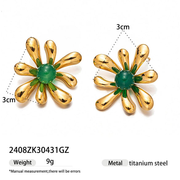 Wholesale Cute Electroplated Stainless Steel Heart Star Geometric Earrings For Women