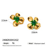 Wholesale Cute Electroplated Stainless Steel Heart Star Geometric Earrings For Women
