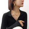 Wholesale Cute Flower Earrings Titanium Steel Electroplated With 18K Real Gold Christmas Style Geometric Design