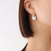 Wholesale Cute Flower Earrings Titanium Steel Electroplated With 18K Real Gold Christmas Style Geometric Design