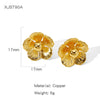 Wholesale Cute Flower Geometric Earrings Copper Electroplated