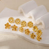 Wholesale Cute Flower Geometric Earrings Copper Electroplated