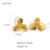 Wholesale Cute Flower Geometric Earrings Copper Electroplated