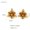 Wholesale Cute Flower Geometric Earrings Copper Electroplated