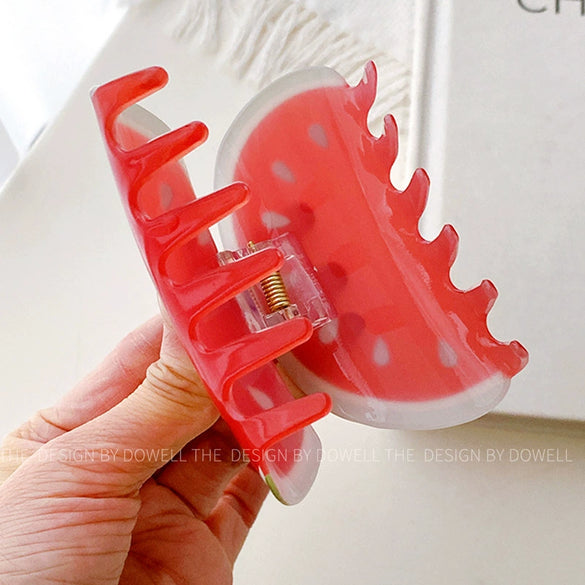 Wholesale Cute Fruit Clip Back Head Shark Clip Hair Accessory For Women Acrylic