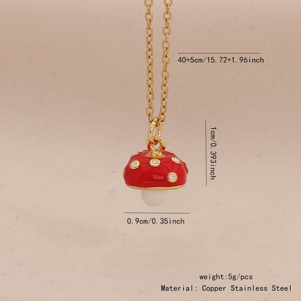 Wholesale Cute Fruit Pendant Stainless Steel And Copper Jewelry With Dripping Oil Processing For Women