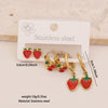 Wholesale Cute Fruit Shaped Stainless Steel Earrings With Dripping Oil Design For Women