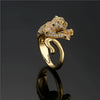 Wholesale Cute Leopard Open Ring Copper Plated With Microset Aaa Zircon For Women