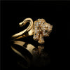 Wholesale Cute Leopard Open Ring Copper Plated With Microset Aaa Zircon For Women