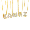Wholesale Cute Letter Copper Necklace Set With Zirconia Pendant