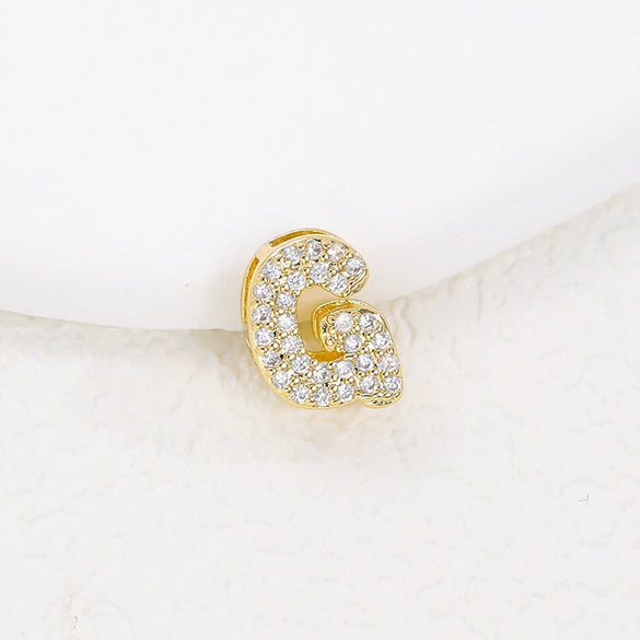 Wholesale Cute Letter Copper Necklace Set With Zirconia Pendant