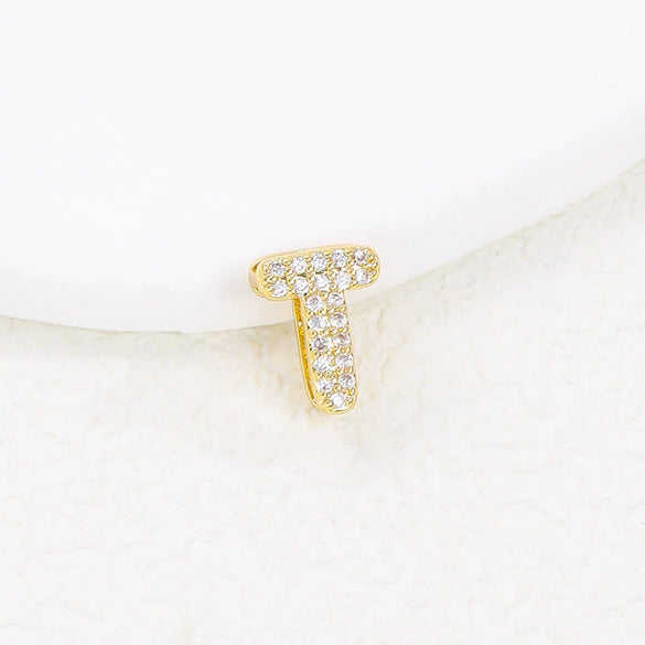 Wholesale Cute Letter Copper Necklace Set With Zirconia Pendant