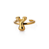 Wholesale Cute Letter Ring Copper 18K Goldplated