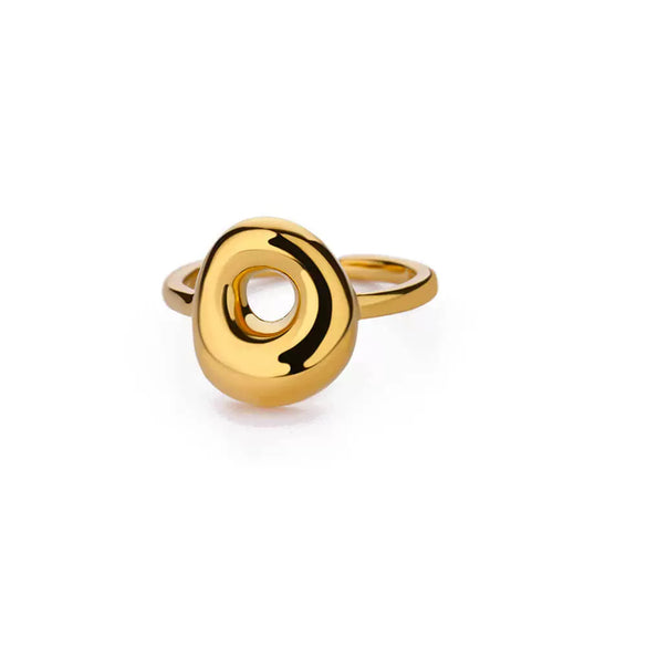 Wholesale Cute Letter Ring Copper 18K Goldplated