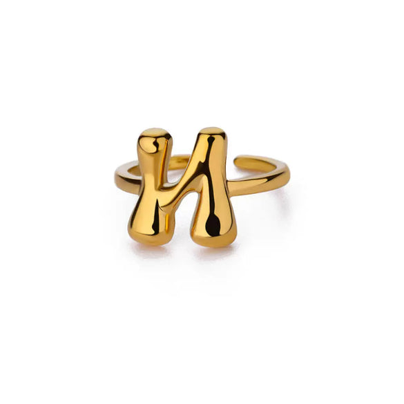 Wholesale Cute Letter Ring Copper 18K Goldplated