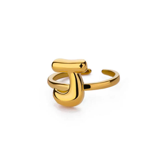 Wholesale Cute Letter Ring Copper 18K Goldplated