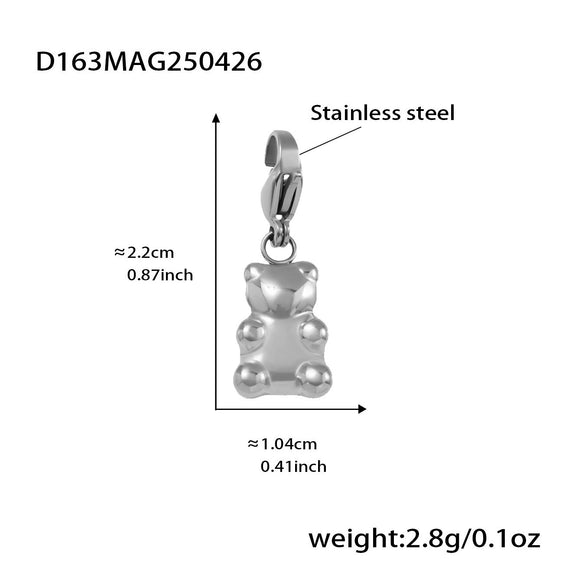 Wholesale Cute Little Bear Full Diamond 5A Zircon Multi Accessories Bracelet Titanium Steel 18K Real Gold Electroplated Geometric Jewelry For Women