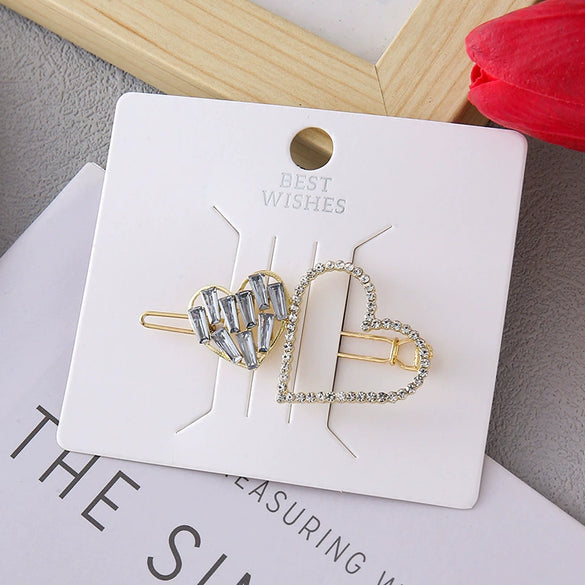 Wholesale Cute Metal Love Bow Flower Hairpin With Pearl And Crystal For Women