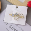 Wholesale Cute Metal Love Bow Flower Hairpin With Pearl And Crystal For Women