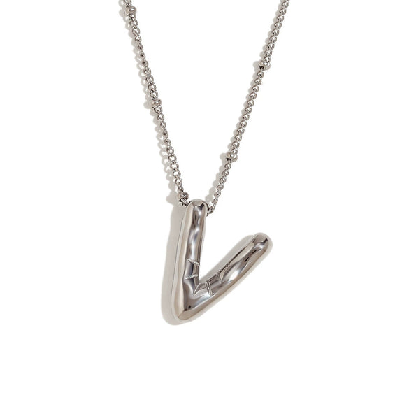 Wholesale Cute Popular Necklace For Women Stainless Steel 18K Gold Plated Letter Pendant With Electroplating