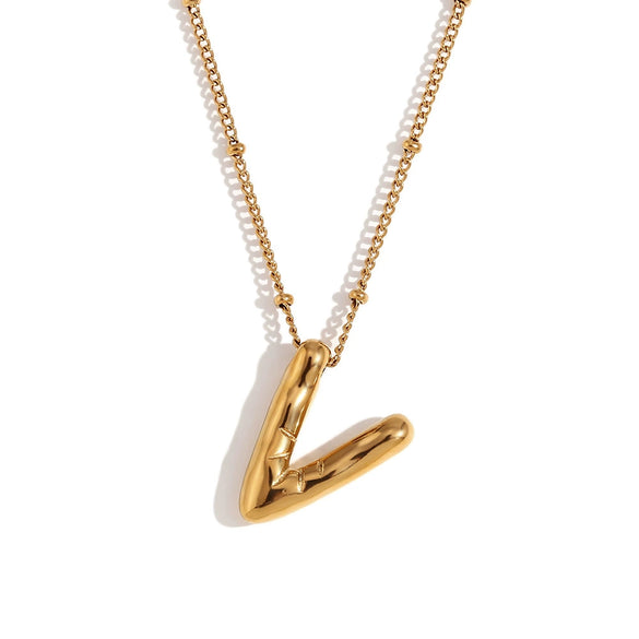 Wholesale Cute Popular Necklace For Women Stainless Steel 18K Gold Plated Letter Pendant With Electroplating