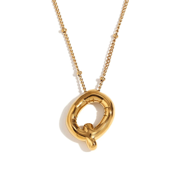 Wholesale Cute Popular Necklace For Women Stainless Steel 18K Gold Plated Letter Pendant With Electroplating