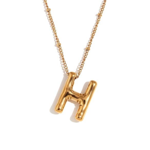 Wholesale Cute Popular Necklace For Women Stainless Steel 18K Gold Plated Letter Pendant With Electroplating