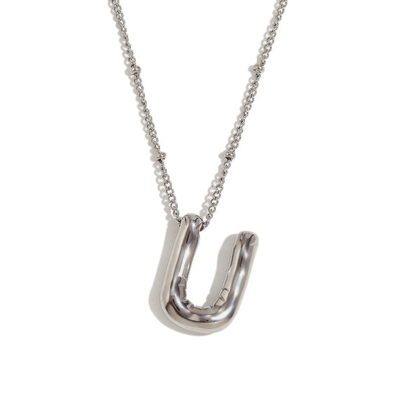 Wholesale Cute Popular Necklace For Women Stainless Steel 18K Gold Plated Letter Pendant With Electroplating
